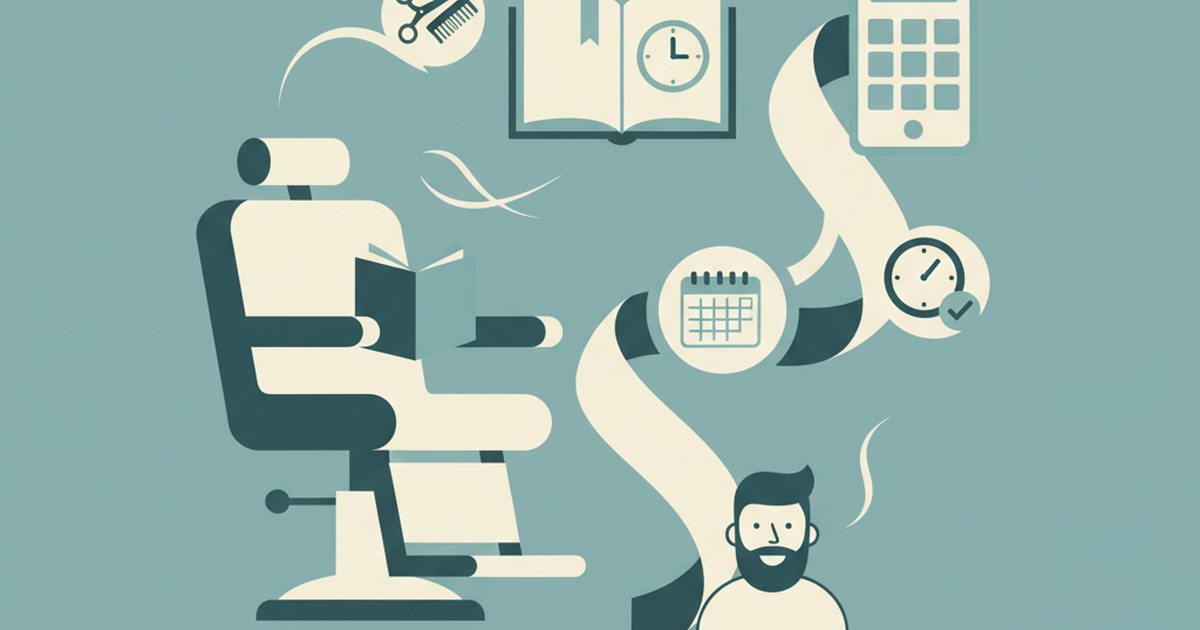 Editorial illustration supporting the article on wordpress barber booking.