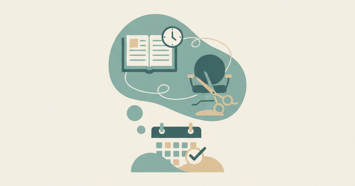 Editorial illustration supporting the article on wordpress salon booking.
