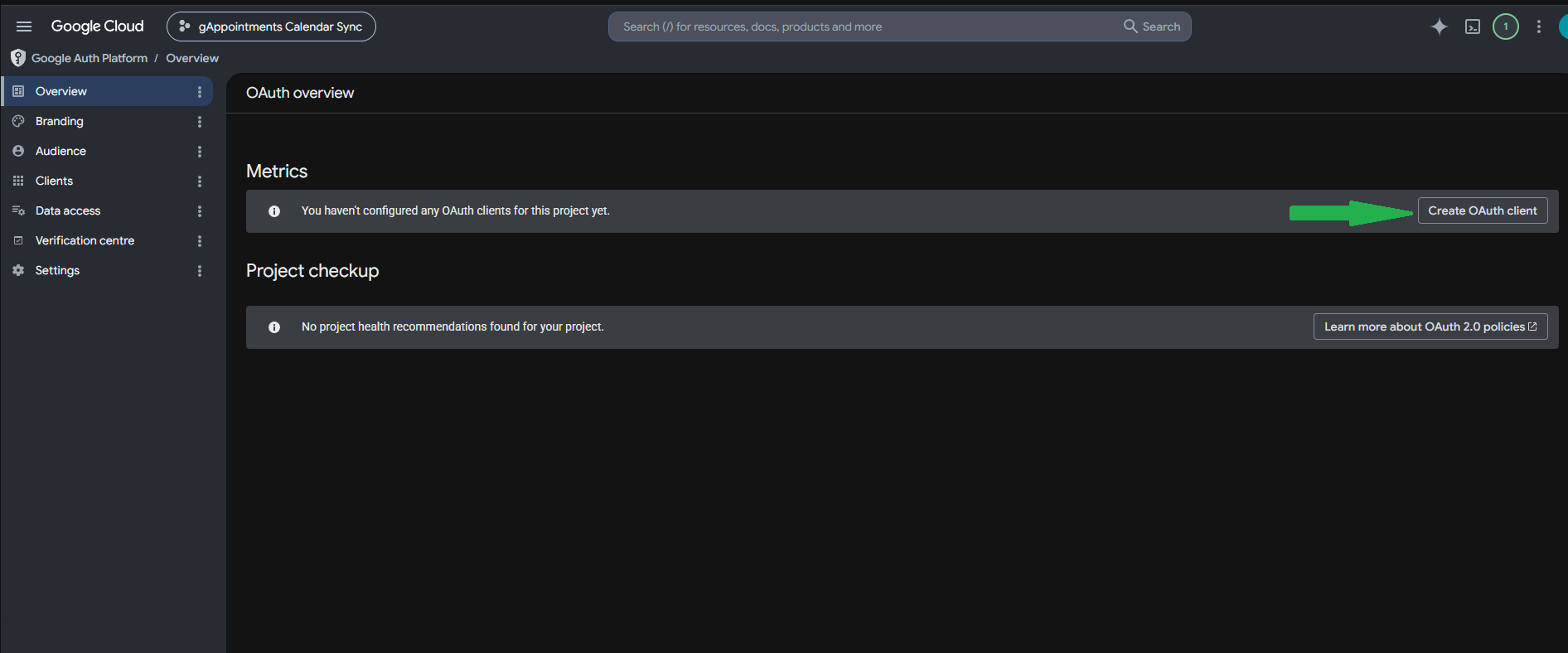 Create an OAuth client